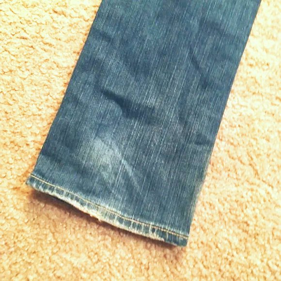 WOMEN'S GOLD SIGN STRAIGHT LEG DENIM JEANS WOMENS SIZE 25 DESIGNER BLUE PANTS - Picture 4 of 7